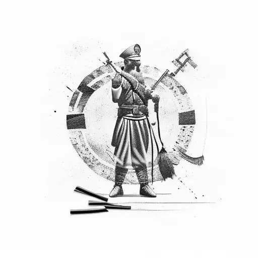 greek soldier tattoo design idea