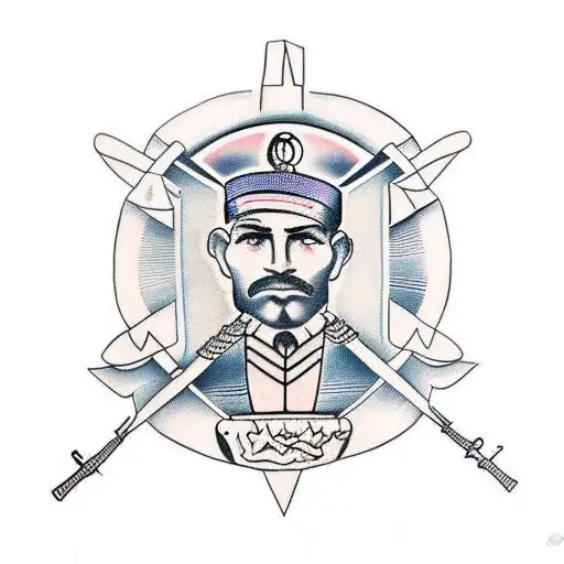 greek soldier tattoo design idea
