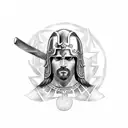 greek warrior tattoo design idea