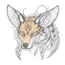 wolf firefly insect tattoo design idea
