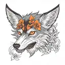 wolf firefly insect tattoo design idea