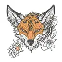 wolf firefly insect tattoo design idea