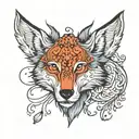wolf firefly insect tattoo design idea
