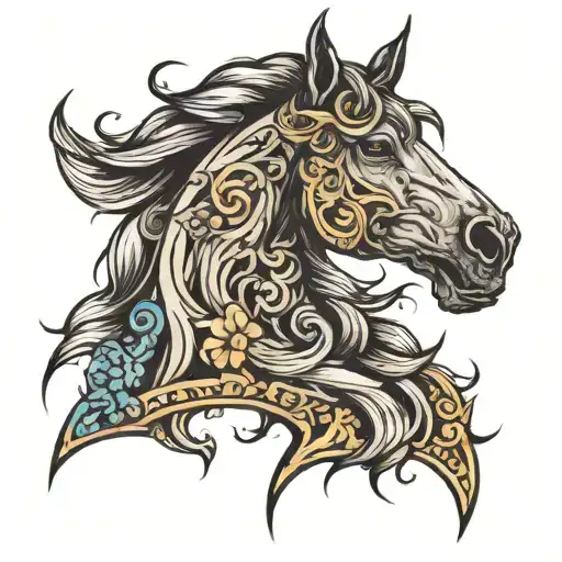 horse head,nightdream  tattoo design idea