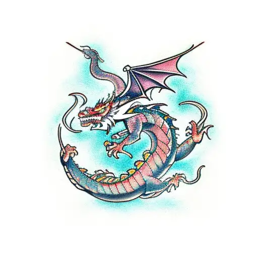 dragon posing tattoo design idea
