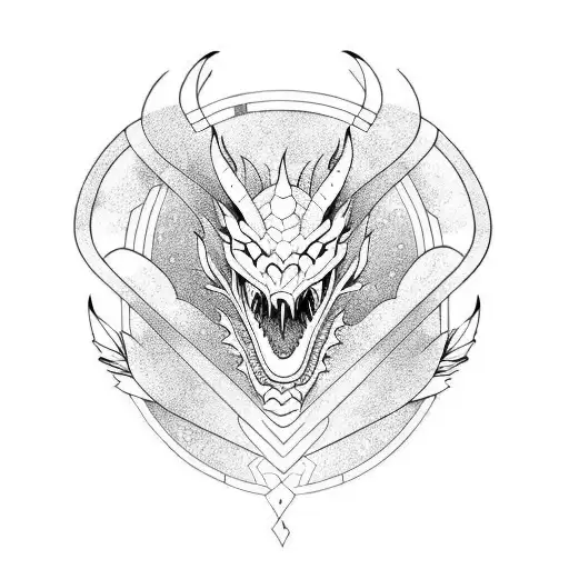 dragon posing tattoo design idea