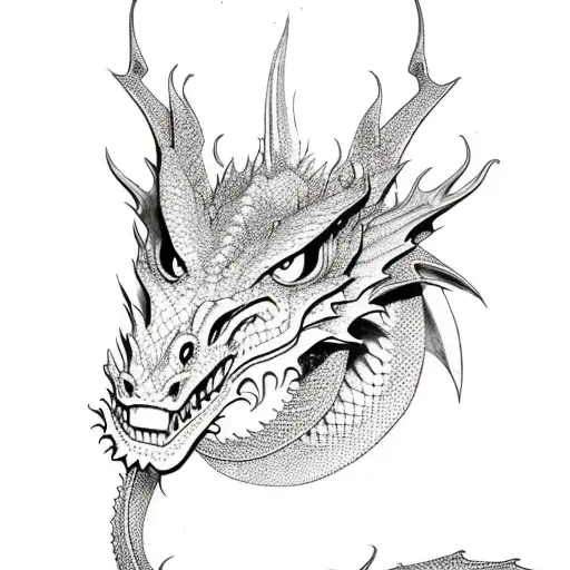 dragon posing tattoo design idea