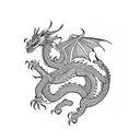 dragon posing tattoo design idea