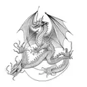 dragon posing tattoo design idea
