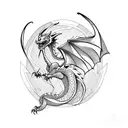 dragon posing tattoo design idea