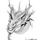 dragon posing tattoo design idea
