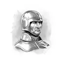 julius caesar in war armor no helmet tattoo design idea
