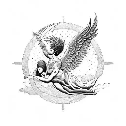 icarus falling greek mythology tattoo design idea