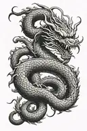 Shenlong coiled dragon tattoo design idea