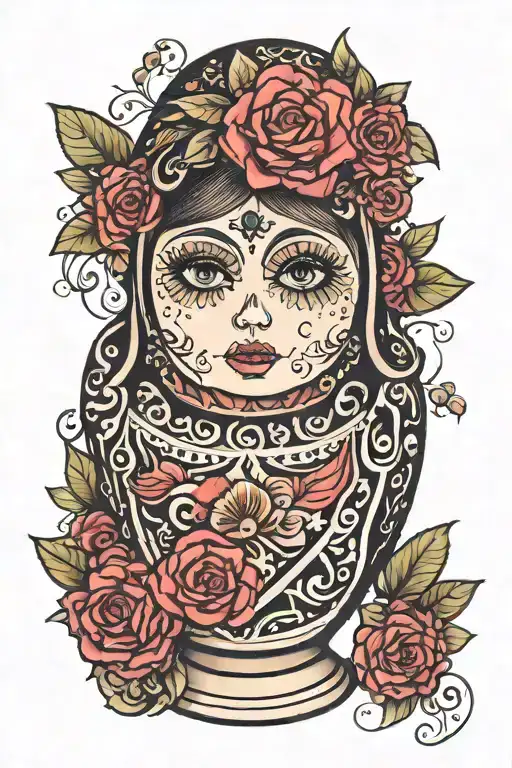 Russian nesting doll tattoo design idea