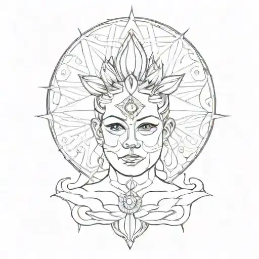 meditate pineal tattoo design idea