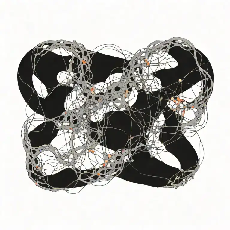 neural network connections intertwined throughout meditate tattoo design idea