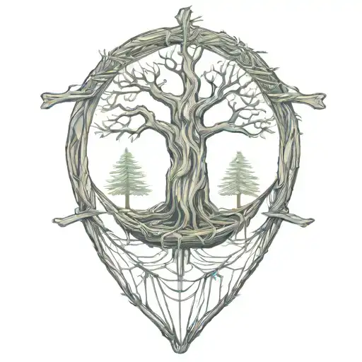 pineal gland Forest Hammock tattoo design idea