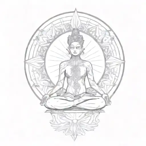 meditate pineal tattoo design idea