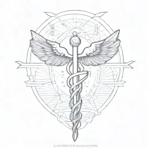 caduceus dna strand tattoo design idea