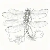 dragonfly perched tattoo design idea