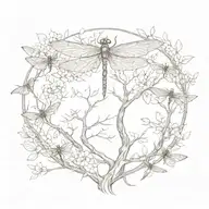 dragonfly tree of life tattoo design idea