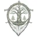 pineal gland Forest Hammock tattoo design idea