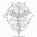 caduceus dna strand double helix tattoo design idea