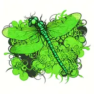dragonfly perched tattoo design idea