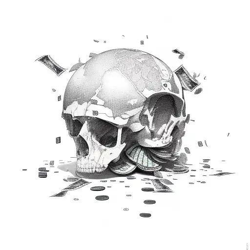  about ''Risks'' and ''money'' on the arm tattoo design idea