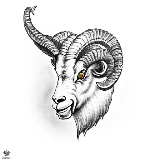 ram head tattoo design idea