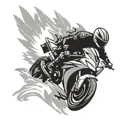 yzf r1 motorbike wheelie silhouette with angel wings tattoo design idea