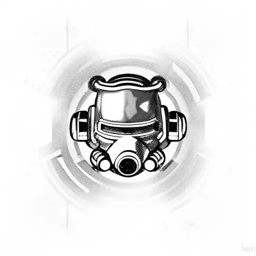 Fallout Vault Entrance with random video game refferences and Game controllers tattoo design idea