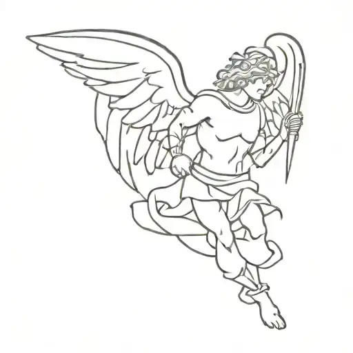 Saint Michael the Archangel tattoo design idea
