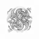 chinese dragon intertwined with scottish lion in yin yang tattoo design idea