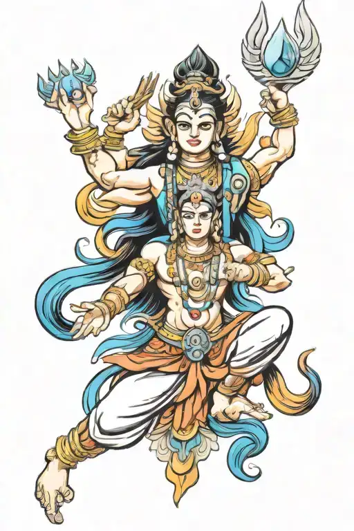 Vishnu Shiv tattoo design idea