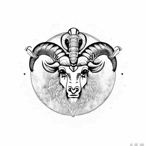 An illustration of a stylised black ram or sheep perhaps a ram tattoo Stock  Vector Image & Art - Alamy