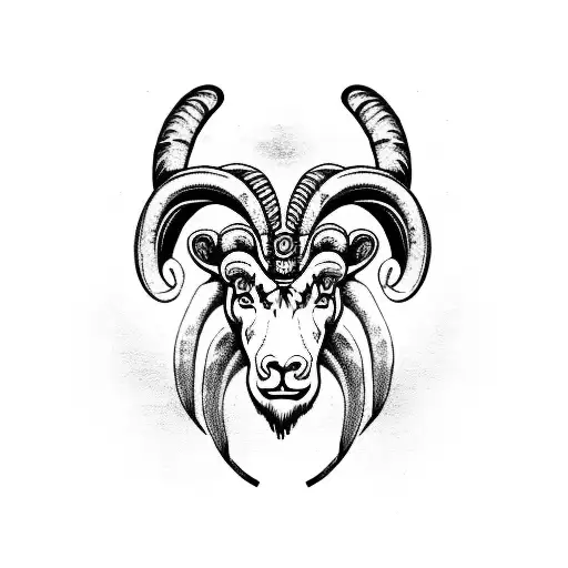 Red Aries Zodiac Ram Animal Astrology Sign