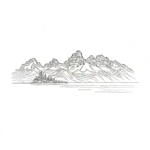 grand teton national park tattoo design idea