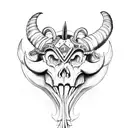 A fierce Aries ram with a skull motif and a shadowy, drugged-out vibe tattoo design idea