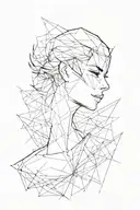 abstract lines on the shoulder and collarbone tattoo design idea