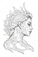 abstract lines on the shoulder and collarbone tattoo design idea