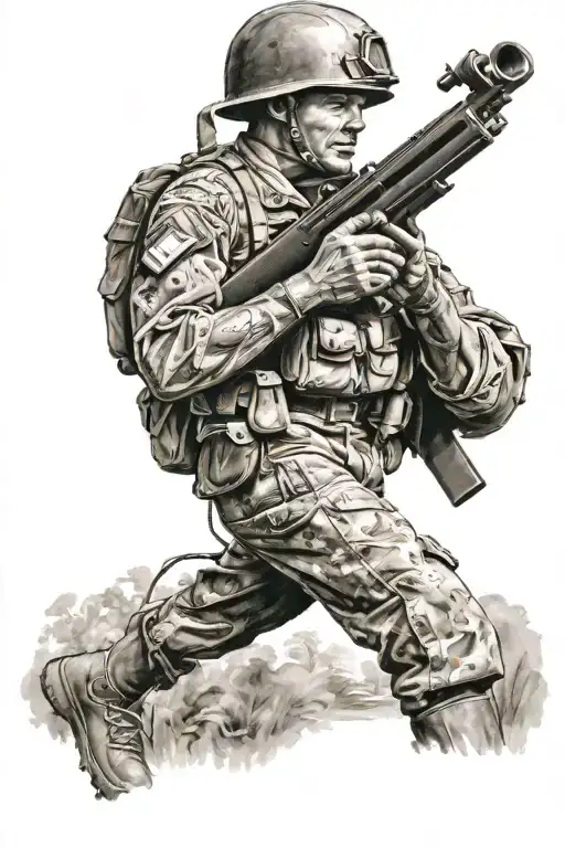 soldier artilleryman tattoo design idea