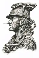 soldier artilleryman tattoo design idea