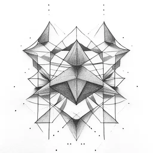 Un triangulo con una persona al medio, estilo de dibujo con lineas en blanco y negro mas simple solo lineas y una person tattoo design idea