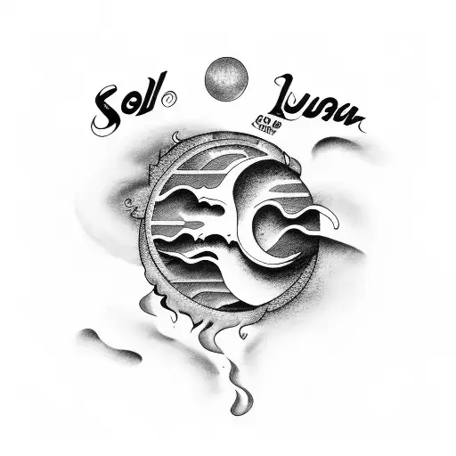 sol e lua tattoo design idea