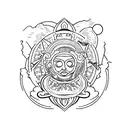 sol e lua tattoo design idea