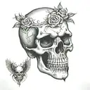 skull soft shading tattoo design idea