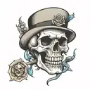skull soft shading tattoo design idea