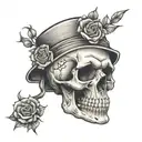 skull soft shading tattoo design idea